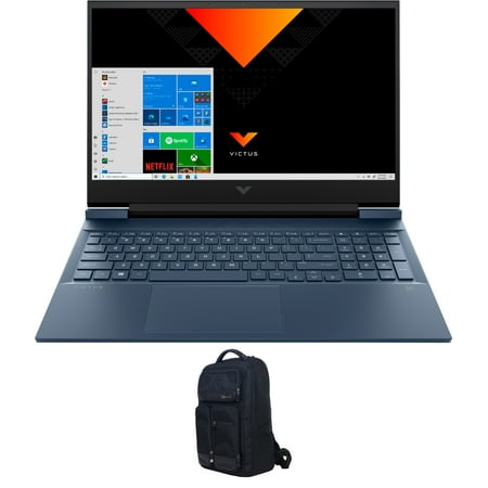 HP Victus 16z Gaming/Entertainment Laptop (AMD Ryzen 5 5600H 6-Core, 16.1in 60Hz Full HD (1920x1080), NVIDIA RTX 3050 Ti, 8GB RAM, Win 10 Pro) with Atlas Backpack