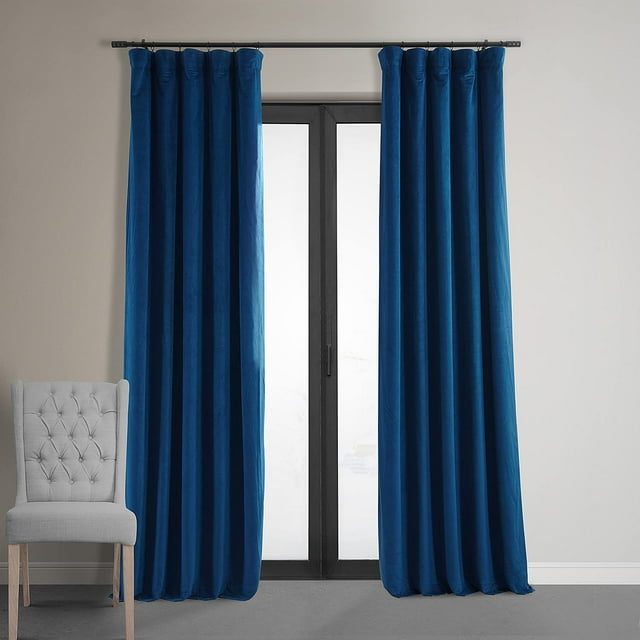 Hpd Half Price Drapes - Cortinas Opacas Térmicas De Terciopelo Para Sala De Estar, 120 Pulgadas De Largo (1 Panel), Cortinas Opacas Aisladas Con Bolsillo Para Barra Para Dormitorio, Cortinas De Ventan