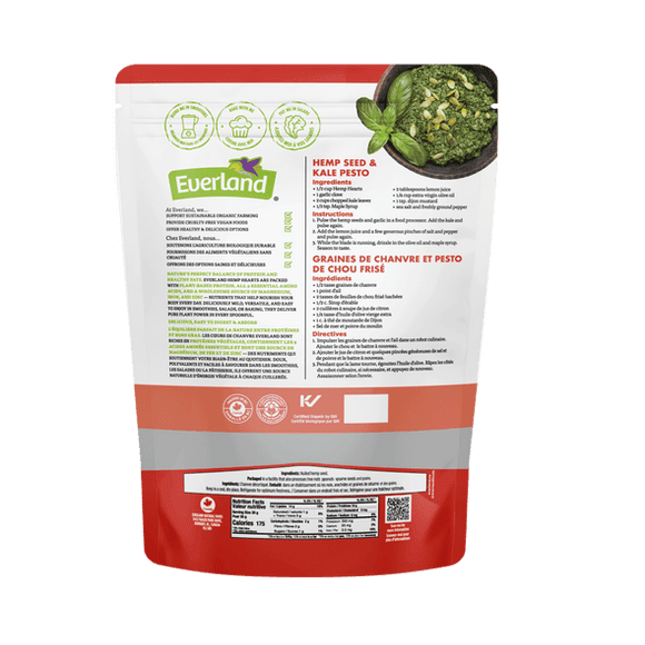 Everland Noix de Chanvre, Naturelles, 454 g, Graines de Chanvre Décortiquées, Protéine d'Origine Végétale