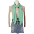 thumbnail image 2 of INSPIRAR CHIC Bufanda de Chiffon Sólido para Mujeres Ligera Suave Sheer Larga Envoltura para la Cabeza Chal Bufandas Verde Acuamarina 68.9x27.6 pulgadas, 2 of 7