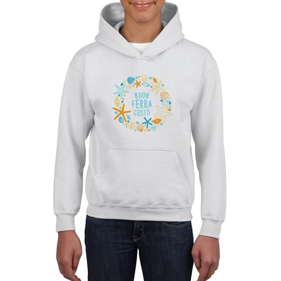 Buon Ferragosto Sea Wreath Hoodie Juniors -Image by Shutterstock, Small