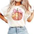 thumbnail image 4 of Disco Fall Pumpkin Shirt for Women and Teens Girly Coquette Bow Pumpkin T-Shirt for Halloween Ivory Shirt Adult Medium, 4 of 5