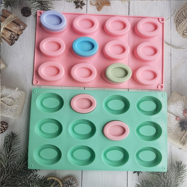 Gwong hogar Forma de molde redonda de molde de pastel reutilizable Conveniente desmoldado 15 agujeros herramienta de horno de pastel de silicona para regalos Gwong 21097742