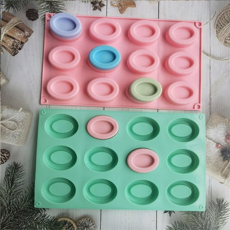 

Greenred Non-sticky Oval Shape Chocolate Mould DIY Tool 12 Holes DIY Baking Tray Silicone Doughnut Mold Kitchen Gadget