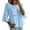 Light Blue 1, variant on MEICHEN Womens Flower Embroidered Lace Patchwork Linen Top Casual Half Sleeve Crewneck Shirts Oversized Blouses