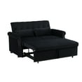 thumbnail image 4 of 55" Pull Out Sleeper Sofa Bed,3 in 1 Convertible Sleeper Loveseat Couch Modern 2 Seater Velvet Sofa Bed with Adjustable Backrest and Lumbar Pillows for Apartment Office Living Room,Black, 4 of 7
