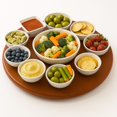 thumbnail image 2 of 24 Inch Round Wooden Lazy Susan Turntable, Pinewood Rotating Tray, Kitchen Cabinet Storage Organizer, 2 of 9