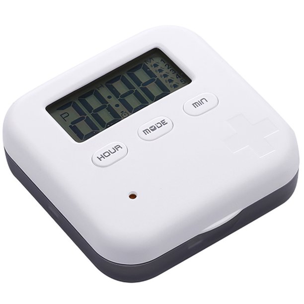 Pill Organizer, Medicine Digital Pill Reminder, 5 Daily Alarms, Battery