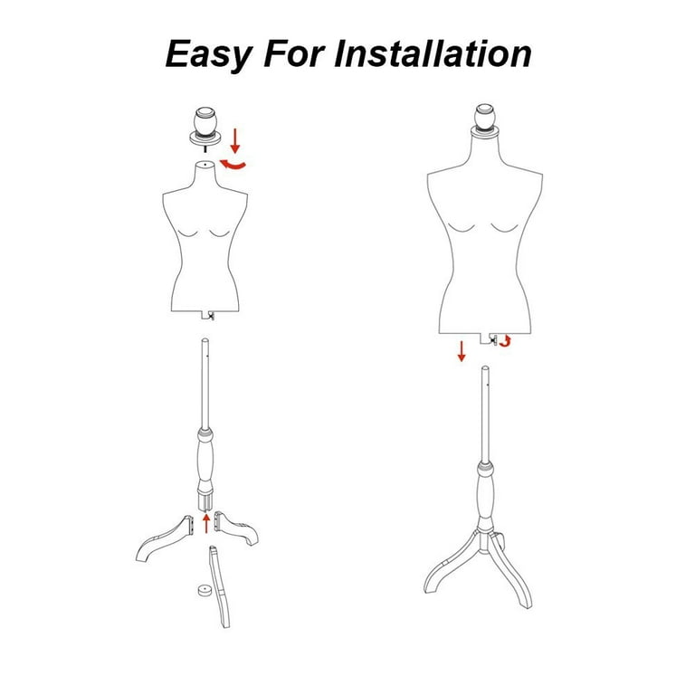 HYNAWIN Female Dress Form Mannequin Torso Adjustable Height Mannequin Body with Tripod Stand for Clothing Dress Jewelry Display White