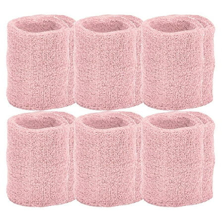 Unique Sports Athletic Performance Team Pack of 12 Wristbands (6 pair) - Pink