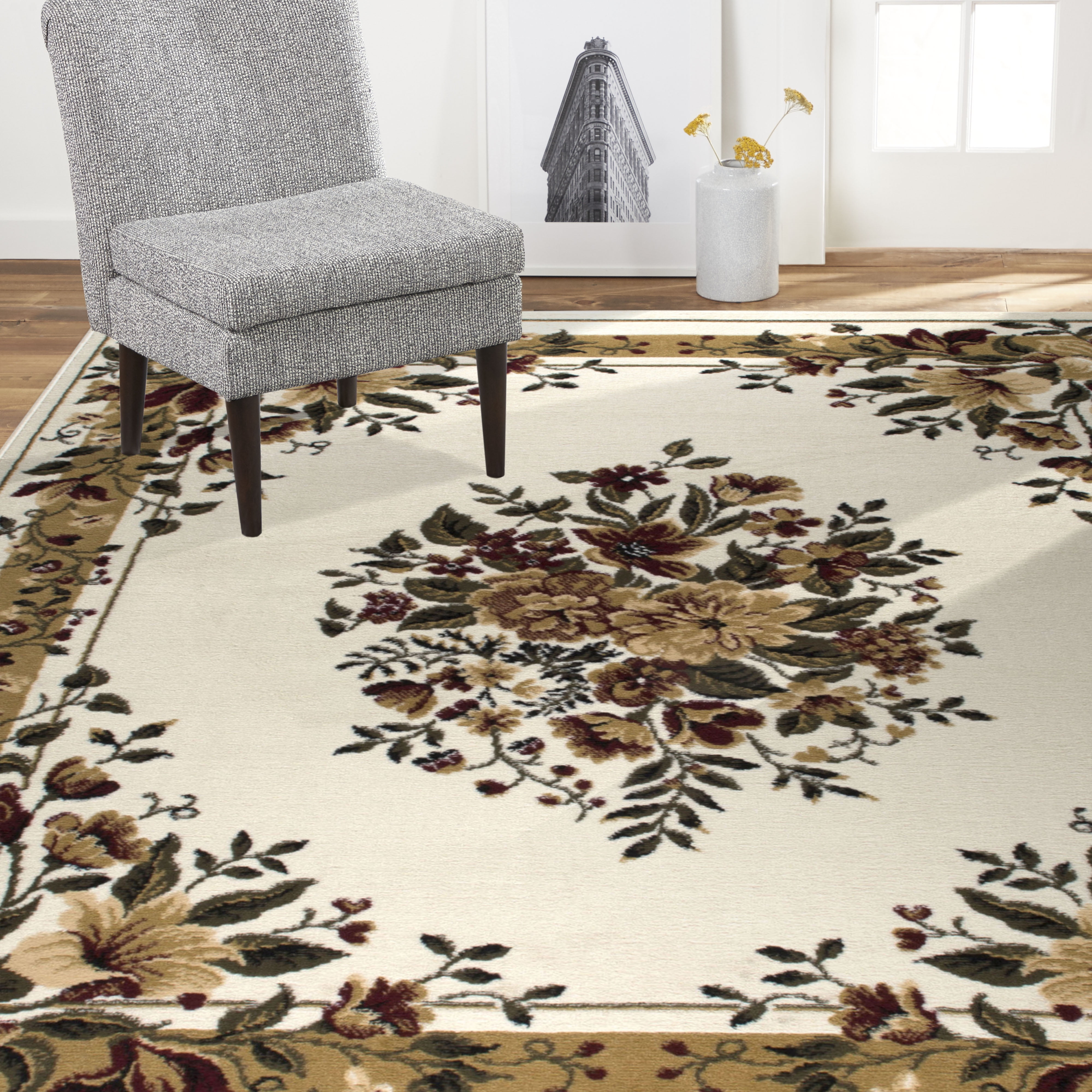 Home Dynamix Rugs Belmar Viola 5477-100 Oriental Floral Ivory