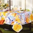 thumbnail image 3 of Outdoor Tablecloth with Umbrella Hole and Zipper Rectangle, Patio Table Cloth with Umbrella Hole, Fabric Waterproof Lemon and Leaf Tablecloth for Spring/Summer/Party/Picnic, 60" x 84", 3 of 5