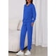 thumbnail image 3 of Conjunto Deportivo para Mujer PRETTYGARDEN Jogger con Media Cremallera Azul Real Talla L, 3 of 8