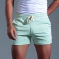 thumbnail image 5 of Penkiiy Mens Shorts for Summer Solid Three-Point Pants Sports Elastic Mid-Waist Lace-up Shorts Trousers Vacation 3XL Mint Green, 5 of 6