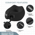 thumbnail image 5 of Skechers Travel Neck Pillow,U Shaped Memory Foam Neck Travel Pillow,Breathable Mesh Fabric,Adjustable Strap,Ideal for Car,Office,Plane&Long Distance Travel,Black, 5 of 8