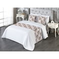 thumbnail image 3 of Floral Bed Runner Set, Natural Ornament of the World Flowers Spring Season Repeated Pattern, Decorative Bedding Scarf & 2 Pillow Shams for Hotels Homes, King, Pale Mauve Reseda Green, by Ambesonne, 3 of 3