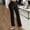 *Black, variant on ClodeEU Womens High Waist Straight Leg Pant With Button,Spring Fall Casual Trendy Trouse For Work Green,Womens Plus S