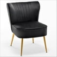 thumbnail image 3 of US Pride Furniture Sauter 23.2" Wide Mid-Century Modern Microfiber Accent Chair, Black, 3 of 5