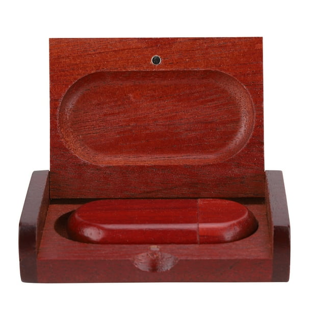 Memoria USB 2.0 de madera de palisandro ovalada con caja, 8 GB