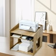 thumbnail image 4 of Desktop Organizer Cabinet | Wood Desk Storage Shelf for Office Supplies | Multifunctional Countertop Cabinet | Printer Stand | Natural Wood Finish | 11x10.8x10.4 in | Durable Workspace Storage, 4 of 6