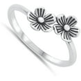 thumbnail image 4 of Christmas Rose Flower Ring .925 Sterling Silver Band Jewelry Female Male Unisex Size 4, 4 of 4