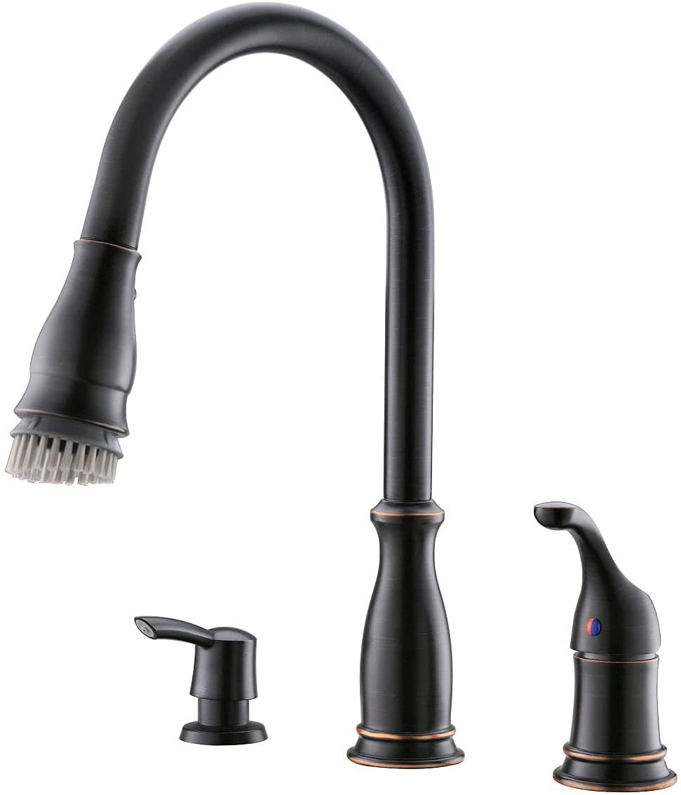 APPASO 3 Hole Pull Down Kitchen Faucet Sprayer Oil Rubbed Bronze 211ORB ...