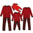 thumbnail image 2 of Matching Family Pajamas Sets Christmas PJ's Red Long Sleeve Tee and Plaid Pants Loungewear, 2 of 7