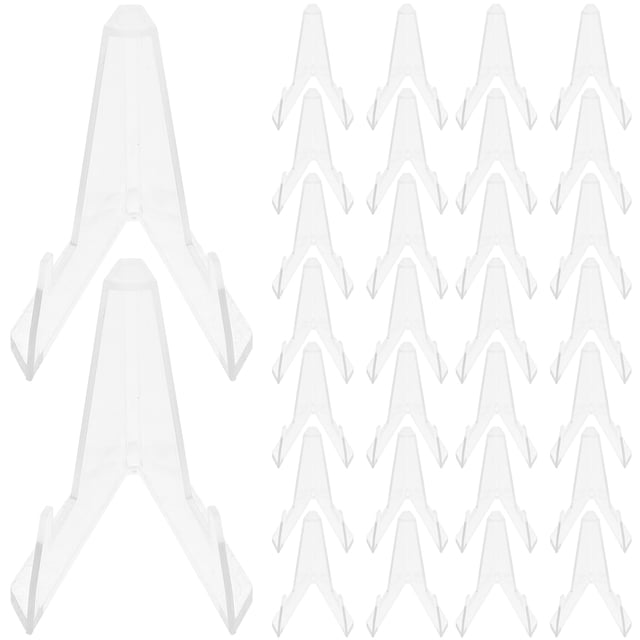 30 soportes de caballete de acrílico para exhibición de monedas, mini soporte transparente para monedas y medallas