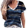 thumbnail image 1 of Blusa de manga corta con cuello en V informal para mujer a la moda, camisetas de verano Fridja  zx3249, 1 of 5