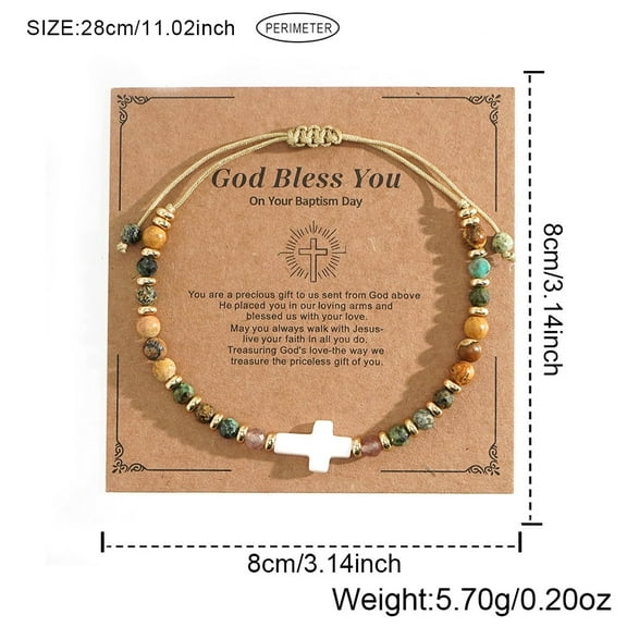 Christian Gifts for Women, Cross Bracelet, Christian Gifts, Inspirational Gifts for Women, Natural Stone Bracelets, Religious Gifts for Woman