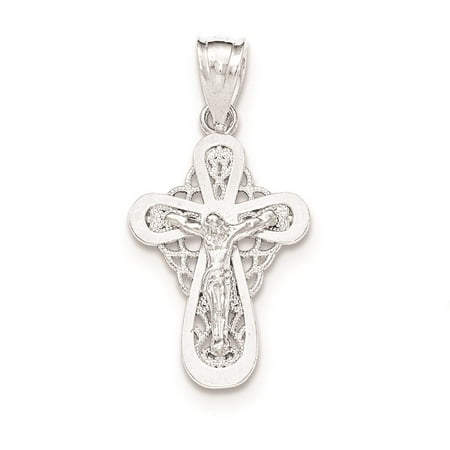 925 Sterling Silver Polished Small Crucifix Charm Pendant