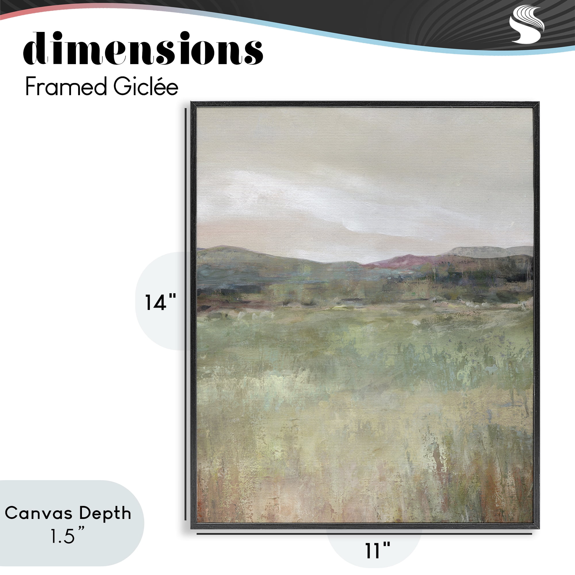 Stupell Industries Abstract Glimpse of Spring Black Framed Giclee Art, design by Carol Robinson