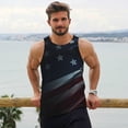 thumbnail image 6 of Cauagu American Flag Waving Print Print Men's Sleeveless Muscle Shirts,Tank Tops Quick Dry Workout Tank Top Gym Muscle Tee Fitness Bodybuilding T Shirt for Men-XX-Large, 6 of 7