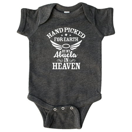 

Inktastic Handpicked for Earth by My Abuela in Heaven with Angel Wings Gift Baby Boy or Baby Girl Bodysuit