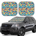 thumbnail image 1 of Balery Colorful Fish 1 Parasol para parabrisas de coche de 2 piezas | Parasol plegable para parabrisas delantero de coche para la mayoría de sedanes-Large, 1 of 6