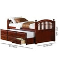 thumbnail image 5 of Wooden Twin Size Daybed with Trundle and Three Spacious Drawers Brown- Saltoro Sherpi, 5 of 5