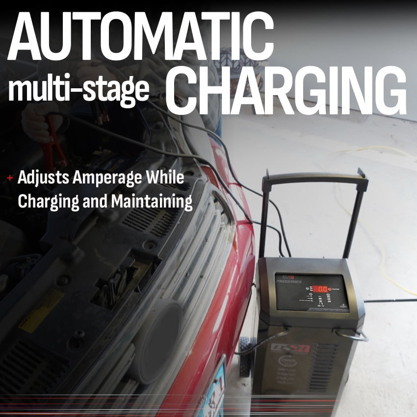 Schumacher Electric DSR Pro Wheeled Automatic Heavy-Duty 6A Car Battery Charger & 250A Engine Starter, For 6/12V Automotive & Marine Batteries, DSR161