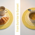 thumbnail image 3 of Unique Bargains 6Pcs Woven Dining Table Decor Round Placemats Yellow 11.8x11.8in, 3 of 5