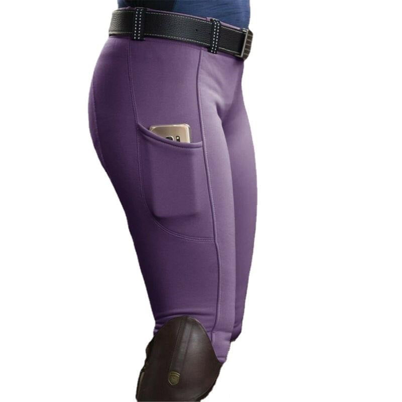 Women Horse Riding Pants with Pocket Ladies Equestrian Skinny Tights 5 Colors 