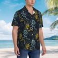 thumbnail image 2 of Lsque Sunflowers pattern Hawaiian Shirt for Men, Unisex Summer Beach Casual Short Sleeve Button Down Shirts-Large, 2 of 9