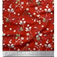 thumbnail image 1 of Soimoi Poly Georgette Fabric Leaves,Floral & Berries Fruits Printed Fabric 1 Yard 52 Inch Wide, 1 of 1