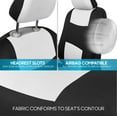 thumbnail image 3 of Car Seat Covers Full Set in White on Black, Front and Rear Split Bench Seat Covers for Cars, Easy to Install Car Seats Cover Set and Accessories for Auto Trucks Van SUV - White, 3 of 4