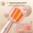 thumbnail image 4 of Mermaid Wave Hair Curler and Crimper, Professional Double Barrel Waver Iron for Effortless Beachy Waves, Fast Heating Ionic Ceramic Styling Tool with Cute Cat-Ear Design,pink, 4 of 7