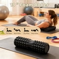 thumbnail image 3 of High Density 5-in-1 Black Exercise Foam Roller Set for Deep Tissue Muscle Massage, Whole Body, 3 of 5