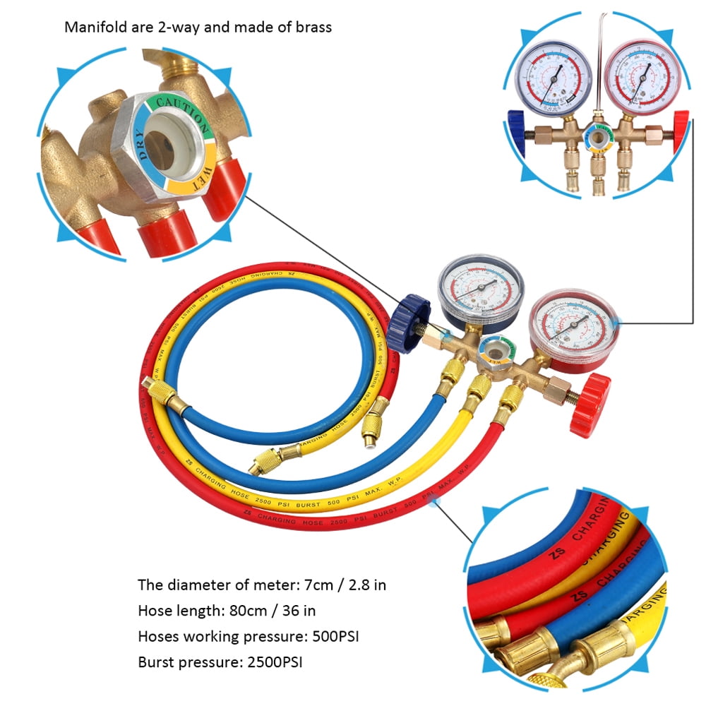 Manifold Gauge,Tools With And Air Tools With Set Air Tools R12 R22 Set Set R12 R22 R134a R404a