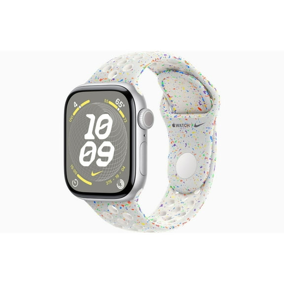 Restored Apple Watch Series 10 GPS + Cellular 42mm Silver Aluminium Case with Pure Platinum Nike Sport Band (Refurbished)