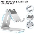 thumbnail image 3 of Support de Téléphone, Support de Téléphone en Aluminium Réglable pour Bureau, Compatible avec iPhone, Samsung, Google et Plus d'Appareils, Argent, 3 of 6
