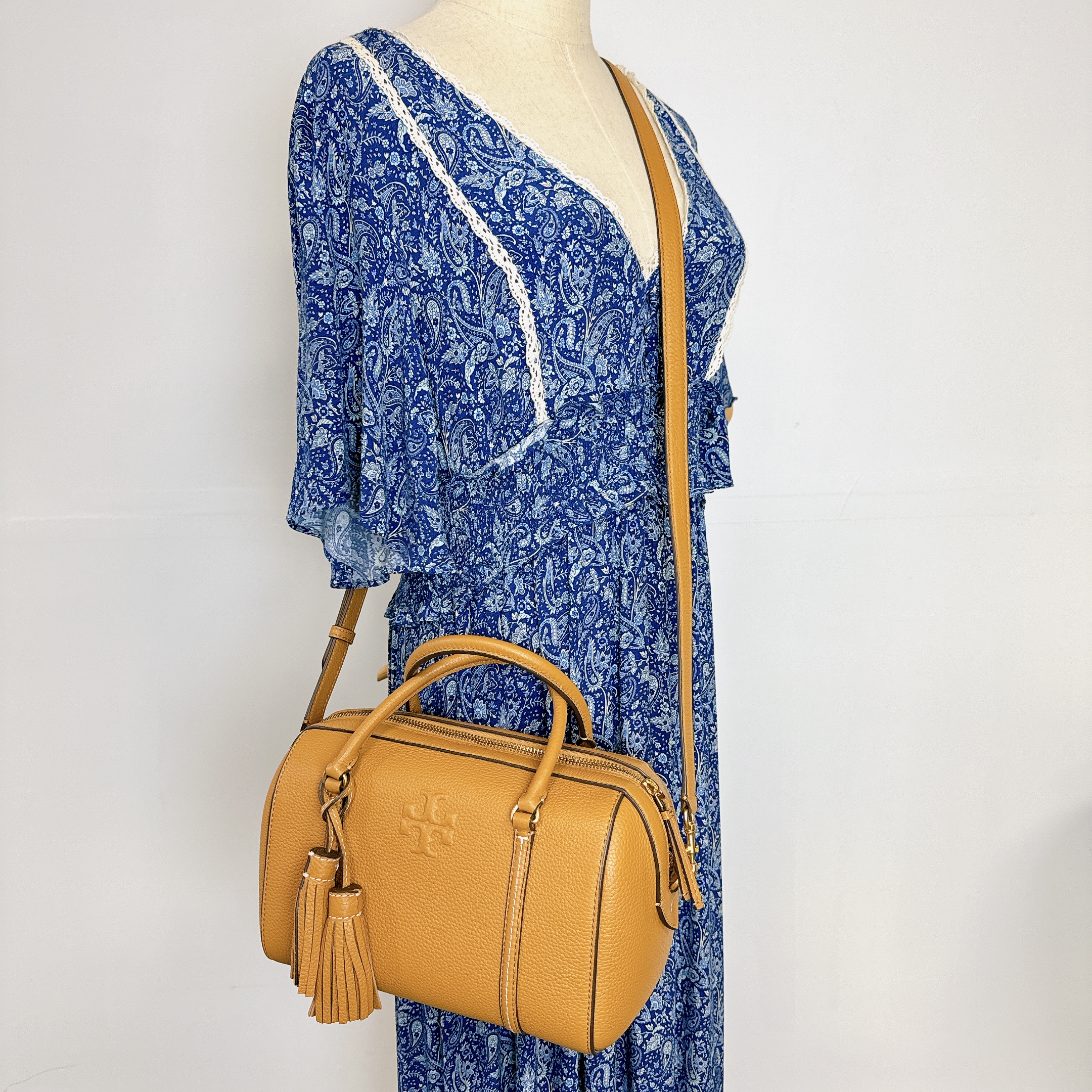 Tory Burch 141955 THEA SMALL WEB SATCHEL IN TIRAMISU