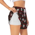 thumbnail image 3 of Lsque Plaid Snowflakes Festive Printed Women's Running Shorts with Liner Pockets,Elastic Quick Dry Workout Athletic Gym Yoga Shorts,Womens High Waist Shorts-Medium, 3 of 9