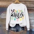 thumbnail image 2 of Bunny Graphic Easter Day Sweatshirt for Women 2024 Letter Print Fleece Long Sleeve Shirt Round Neck Pullover Tops, 2 of 4
